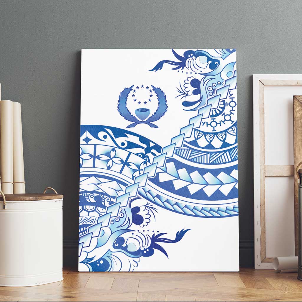 Pohnpei Liberation Day Canvas Wall Art Polynesian Floral Tattoo - Polynesian Pride