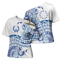 Pohnpei Liberation Day Cross Shoulder Shirt Polynesian Floral Tattoo - Polynesian Pride