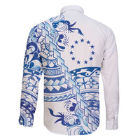 Pohnpei Liberation Day Family Matching Long Sleeve Bodycon Dress and Hawaiian Shirt Polynesian Floral Tattoo - Polynesian Pride