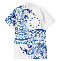 Pohnpei Liberation Day Family Matching Off The Shoulder Long Sleeve Dress and Hawaiian Shirt Polynesian Floral Tattoo - Polynesian Pride