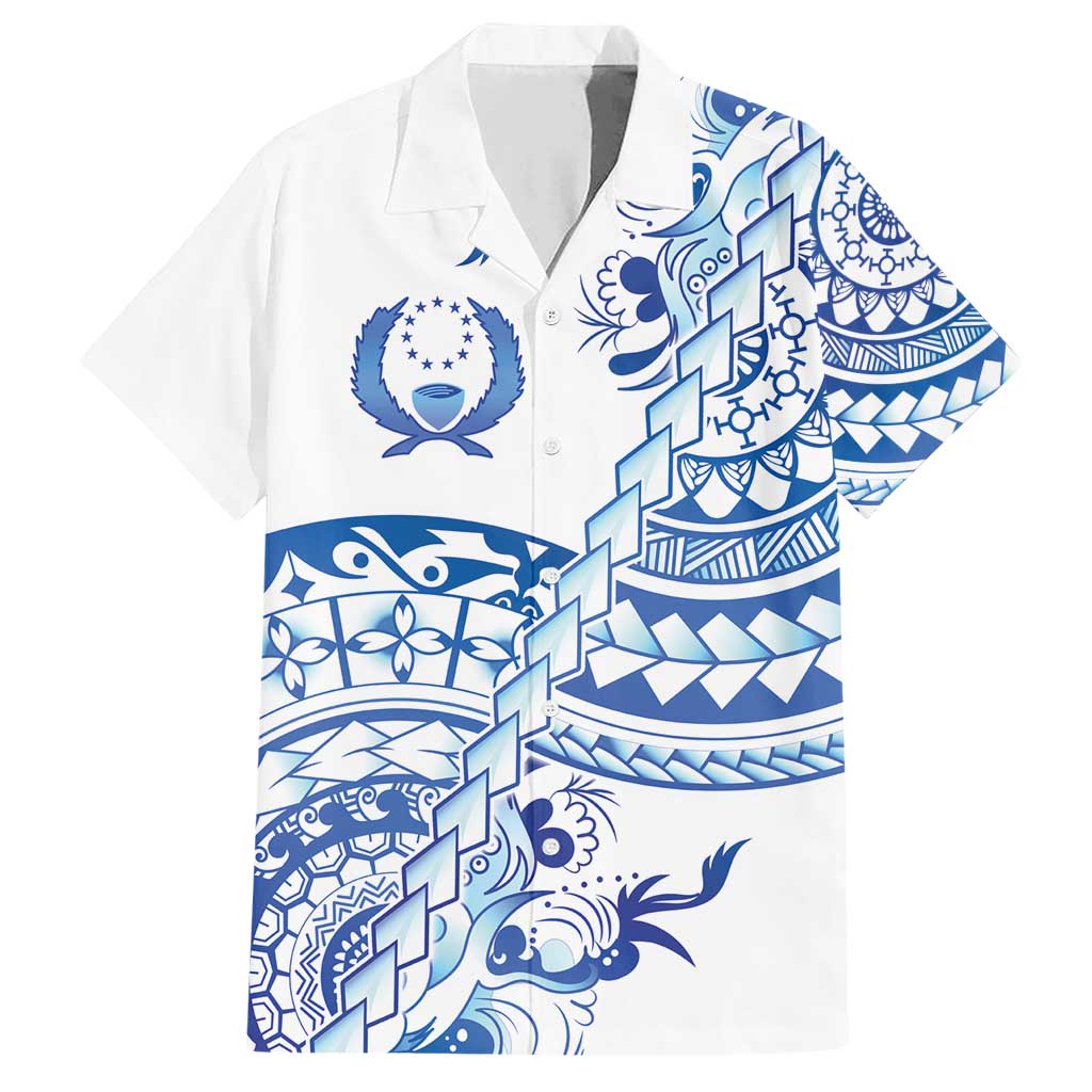 Pohnpei Liberation Day Family Matching Short Sleeve Bodycon Dress and Hawaiian Shirt Polynesian Floral Tattoo - Polynesian Pride