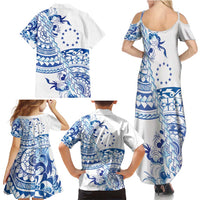 Pohnpei Liberation Day Family Matching Summer Maxi Dress and Hawaiian Shirt Polynesian Floral Tattoo - Polynesian Pride