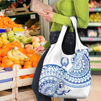 Pohnpei Liberation Day Grocery Bag Polynesian Floral Tattoo - Polynesian Pride