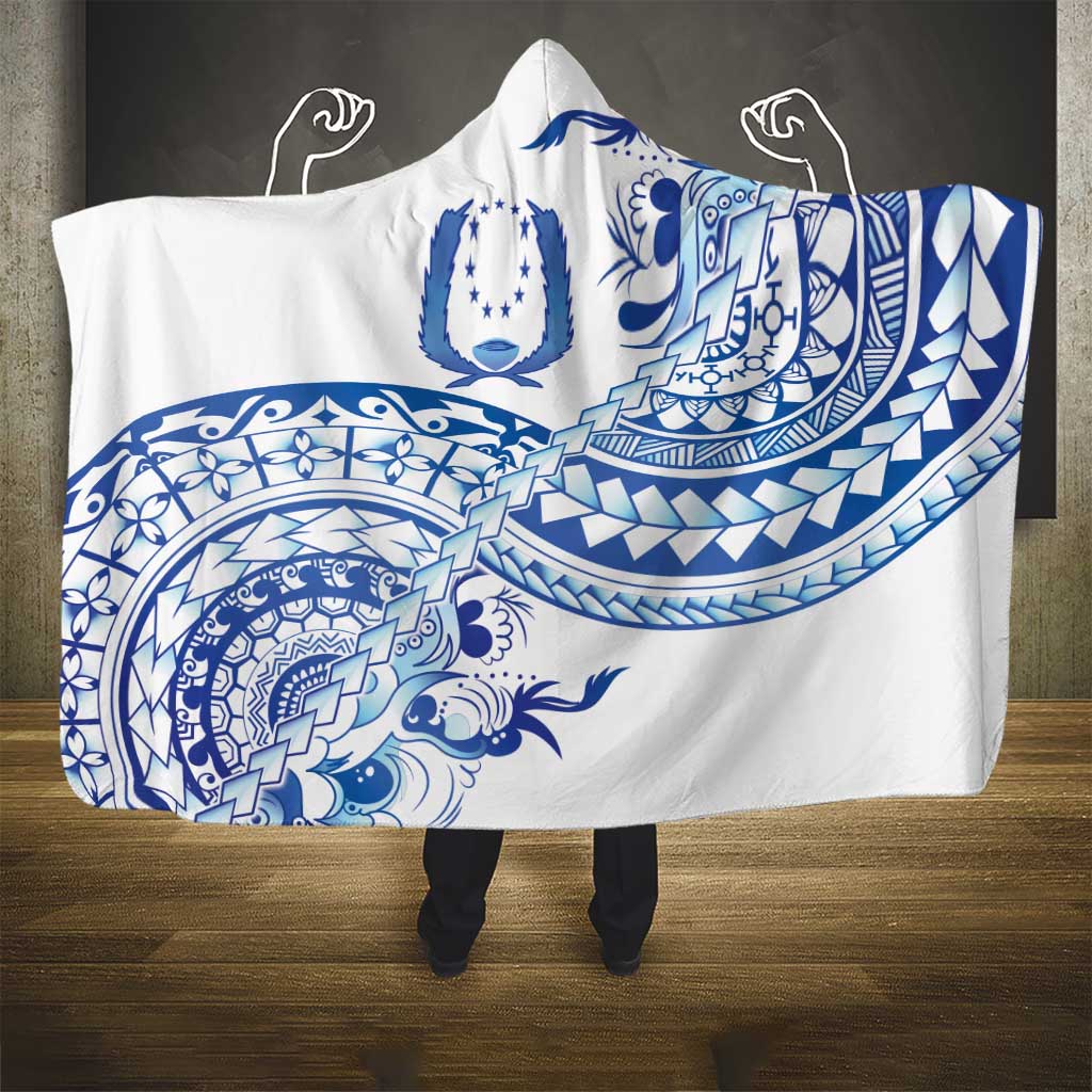 Pohnpei Liberation Day Hooded Blanket Polynesian Floral Tattoo - Polynesian Pride