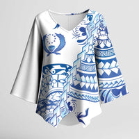 Pohnpei Liberation Day Kimono Sleeve Blouse Polynesian Floral Tattoo - Polynesian Pride