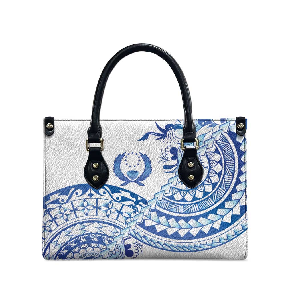 Pohnpei Liberation Day Leather Bag Polynesian Floral Tattoo - Polynesian Pride