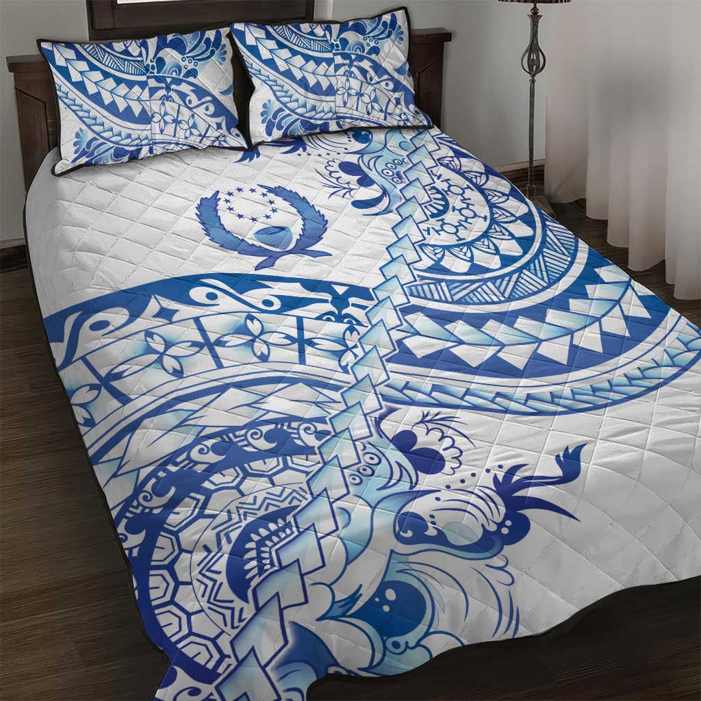 Pohnpei Liberation Day Quilt Bed Set Polynesian Floral Tattoo - Polynesian Pride