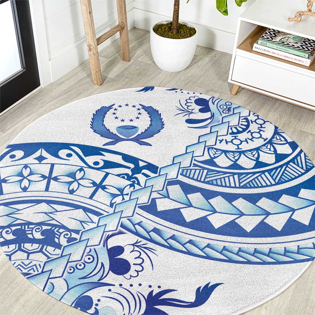 Pohnpei Liberation Day Round Carpet Polynesian Floral Tattoo - Polynesian Pride