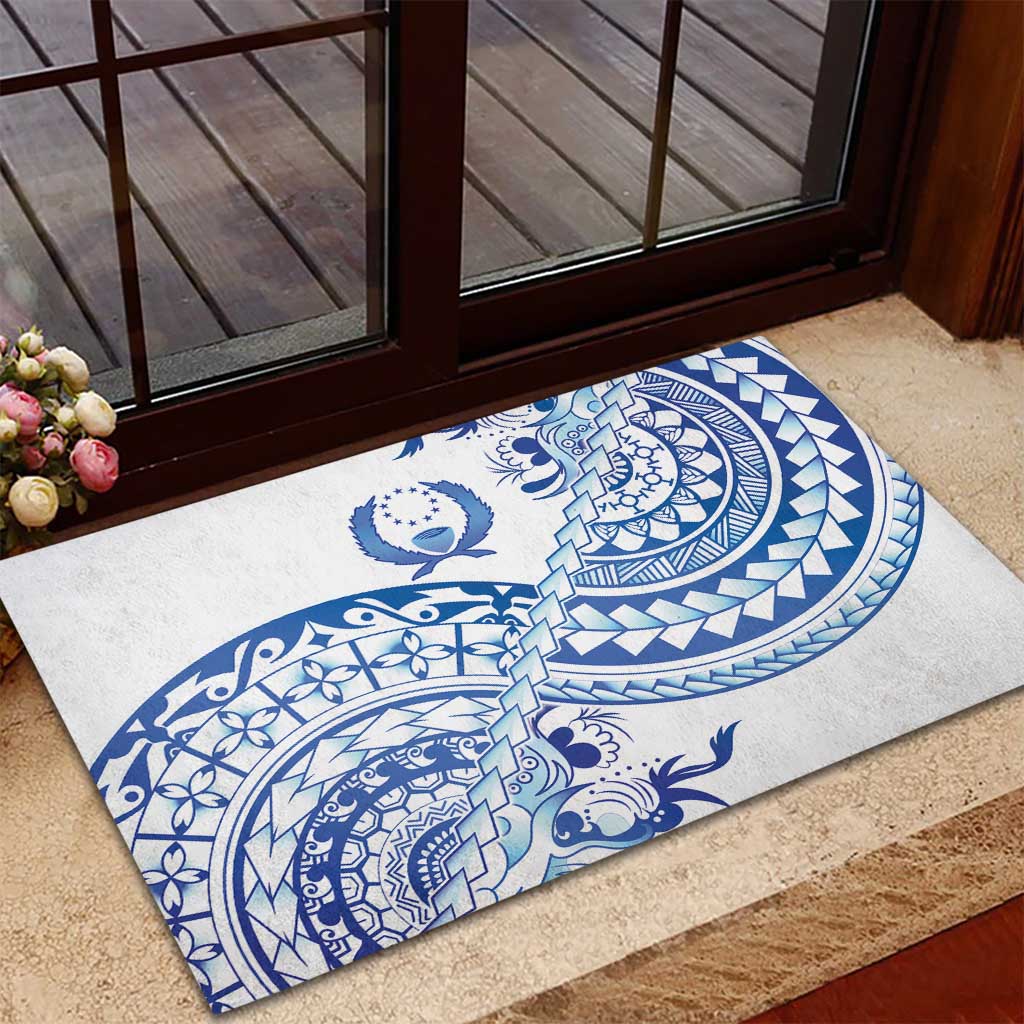 Pohnpei Liberation Day Rubber Doormat Polynesian Floral Tattoo - Polynesian Pride