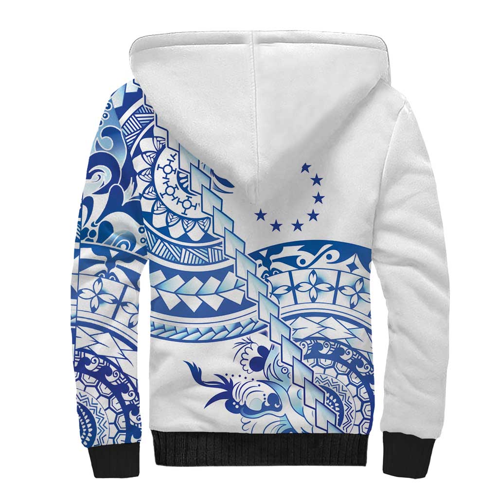 Pohnpei Liberation Day Sherpa Hoodie Polynesian Floral Tattoo - Polynesian Pride