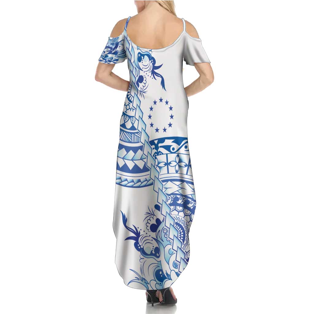 Pohnpei Liberation Day Summer Maxi Dress Polynesian Floral Tattoo - Polynesian Pride