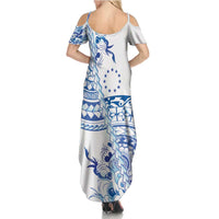 Pohnpei Liberation Day Summer Maxi Dress Polynesian Floral Tattoo - Polynesian Pride
