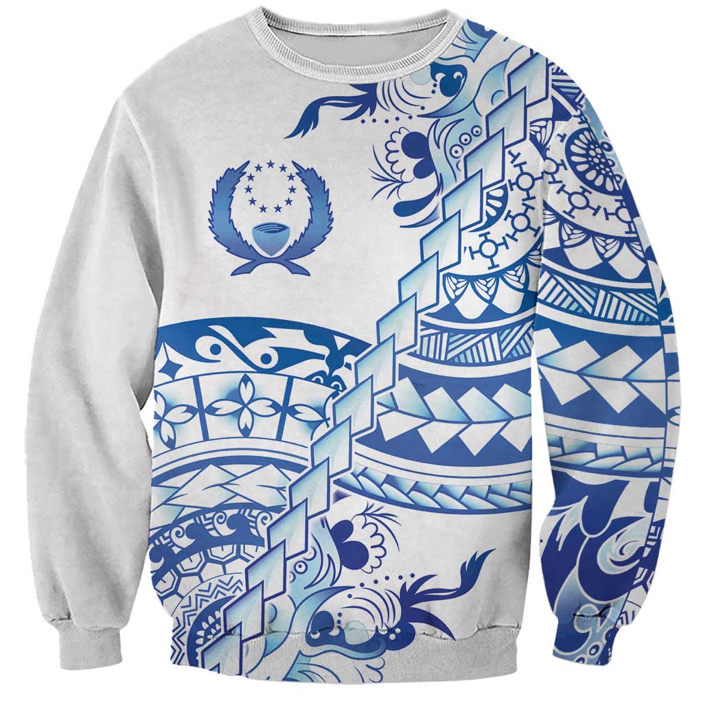 Pohnpei Liberation Day Sweatshirt Polynesian Floral Tattoo - Polynesian Pride