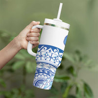 Pohnpei Liberation Day Tumbler With Handle Polynesian Floral Tattoo - Polynesian Pride