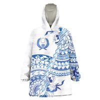 Pohnpei Liberation Day Wearable Blanket Hoodie Polynesian Floral Tattoo - Polynesian Pride
