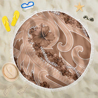 Hawaii Brown Hibiscus Pikake Lei Beach Blanket - Polynesian Pride