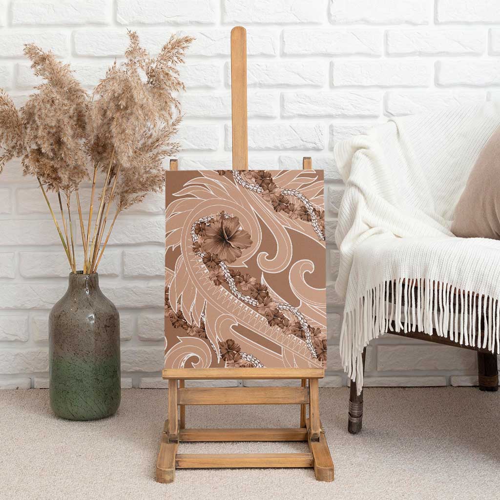 Hawaii Brown Hibiscus Pikake Lei Canvas Wall Art - Polynesian Pride