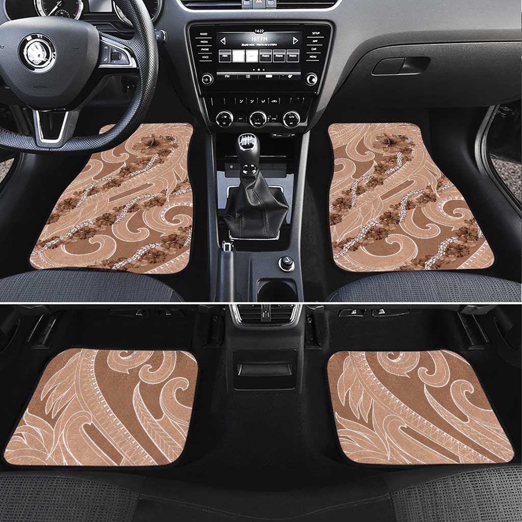 Hawaii Brown Hibiscus Pikake Lei Car Mats - Polynesian Pride