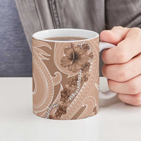 Hawaii Brown Hibiscus Pikake Lei Ceramic Mug - Polynesian Pride