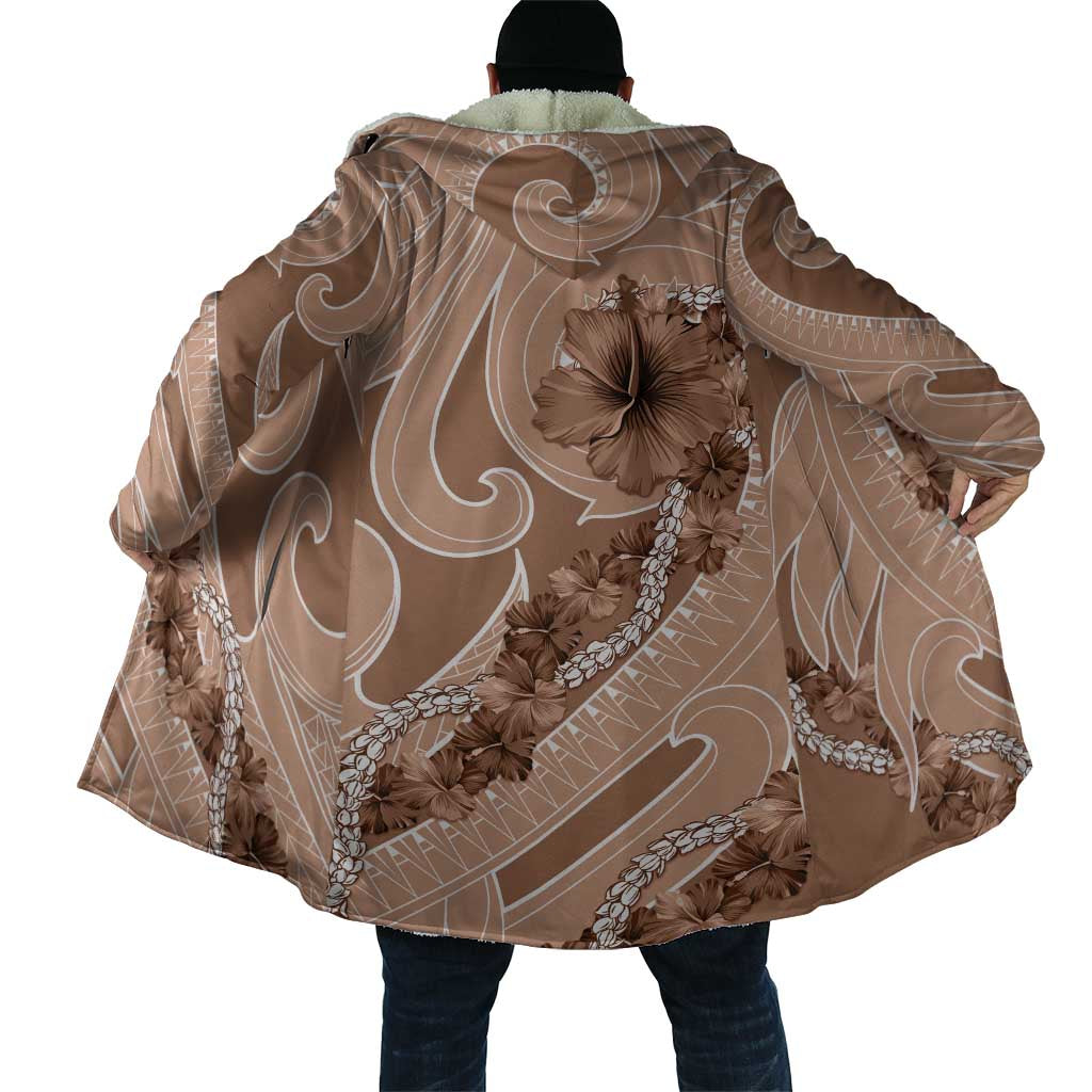 Hawaii Brown Hibiscus Pikake Lei Cloak - Polynesian Pride