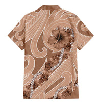 Hawaii Brown Hibiscus Pikake Lei Family Matching Mermaid Dress and Hawaiian Shirt LT05 - Polynesian Pride