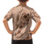 Hawaii Brown Hibiscus Pikake Lei Family Matching Short Sleeve Bodycon Dress and Hawaiian Shirt - Polynesian Pride