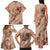 Hawaii Brown Hibiscus Pikake Lei Family Matching Tank Maxi Dress and Hawaiian Shirt - Polynesian Pride