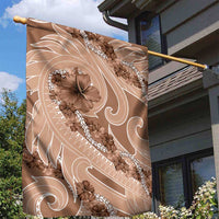 Hawaii Brown Hibiscus Pikake Lei Garden Flag - Polynesian Pride
