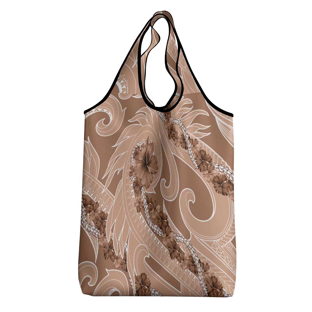 Hawaii Brown Hibiscus Pikake Lei Grocery Bag - Polynesian Pride