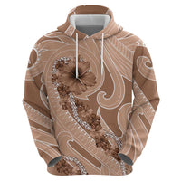 Hawaii Brown Hibiscus Pikake Lei Hoodie - Polynesian Pride