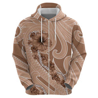 Hawaii Brown Hibiscus Pikake Lei Hoodie - Polynesian Pride