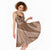 Hawaii Brown Hibiscus Pikake Lei Midi Dress - Polynesian Pride