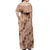 Hawaii Brown Hibiscus Pikake Lei Off Shoulder Maxi Dress - Polynesian Pride