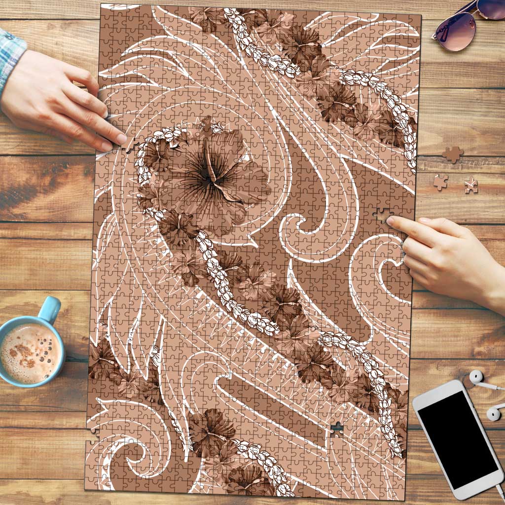 Hawaii Brown Hibiscus Pikake Lei Puzzle - Polynesian Pride