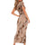 Hawaii Brown Hibiscus Pikake Lei Short Sleeve Bodycon Dress - Polynesian Pride