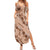 Hawaii Brown Hibiscus Pikake Lei Summer Maxi Dress - Polynesian Pride