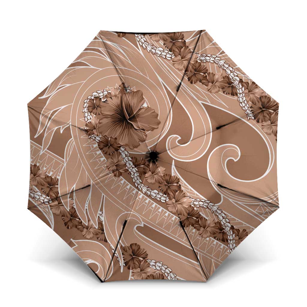 Hawaii Brown Hibiscus Pikake Lei Umbrella - Polynesian Pride