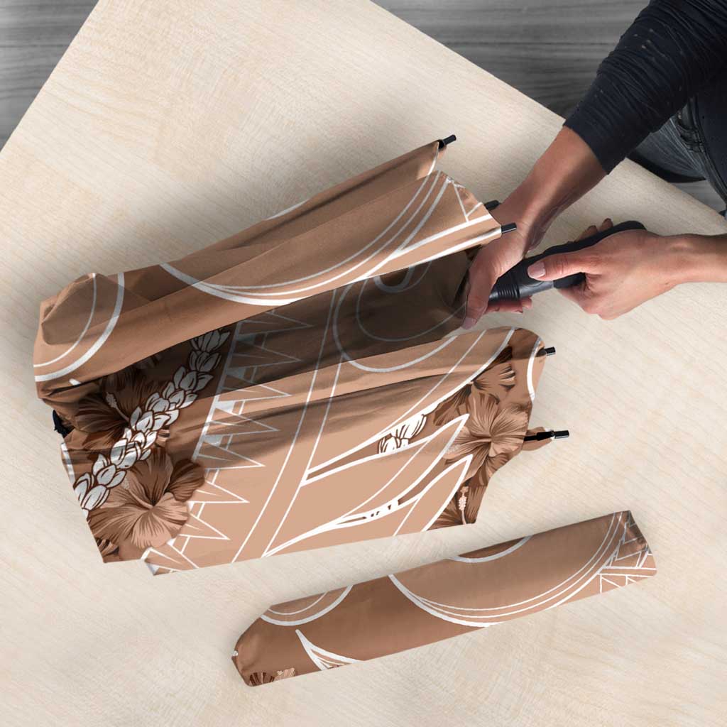 Hawaii Brown Hibiscus Pikake Lei Umbrella - Polynesian Pride