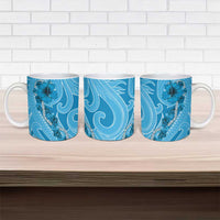 Hawaii Blue Hibiscus Pikake Lei Ceramic Mug - Polynesian Pride