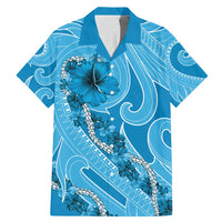 Hawaii Blue Hibiscus Pikake Lei Family Matching Mermaid Dress and Hawaiian Shirt - Polynesian Pride