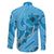 Hawaii Blue Hibiscus Pikake Lei Family Matching Off The Shoulder Long Sleeve Dress and Hawaiian Shirt - Polynesian Pride