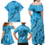 Hawaii Blue Hibiscus Pikake Lei Family Matching Off Shoulder Maxi Dress and Hawaiian Shirt - Polynesian Pride