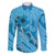 Hawaii Blue Hibiscus Pikake Lei Family Matching Puletasi and Hawaiian Shirt - Polynesian Pride