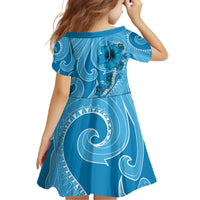 Hawaii Blue Hibiscus Pikake Lei Family Matching Summer Maxi Dress and Hawaiian Shirt - Polynesian Pride