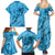 Hawaii Blue Hibiscus Pikake Lei Family Matching Summer Maxi Dress and Hawaiian Shirt - Polynesian Pride