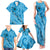 Hawaii Blue Hibiscus Pikake Lei Family Matching Tank Maxi Dress and Hawaiian Shirt - Polynesian Pride