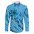 Hawaii Blue Hibiscus Pikake Lei Family Matching Tank Maxi Dress and Hawaiian Shirt - Polynesian Pride