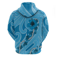 Hawaii Blue Hibiscus Pikake Lei Hoodie - Polynesian Pride