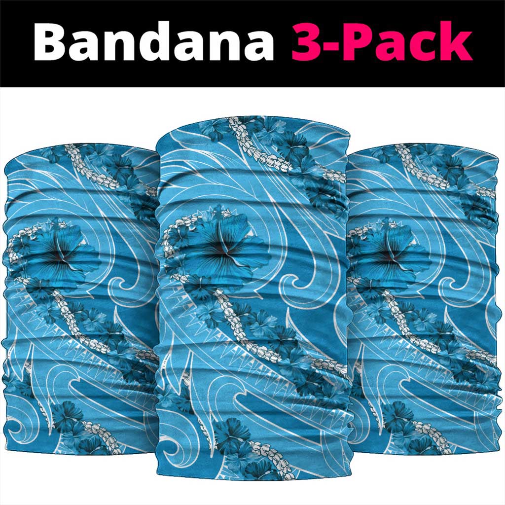 Hawaii Blue Hibiscus Pikake Lei Neck Gaiter LT05