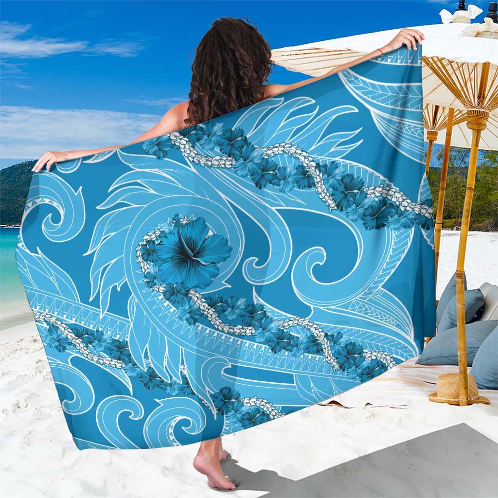 Hawaii Blue Hibiscus Pikake Lei Sarong - Polynesian Pride